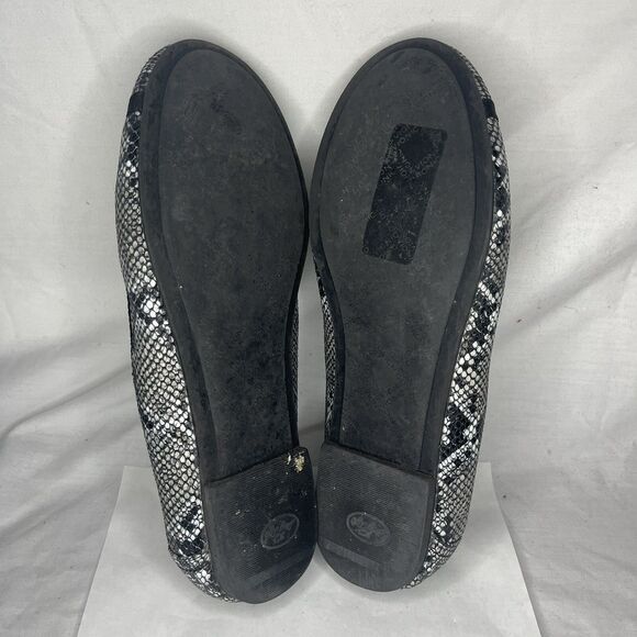 Vionic Spark Carroll Ballet Flat Snakeskin Animal Print Shoes Black Gray Women 8 - Picture 7 of 8
